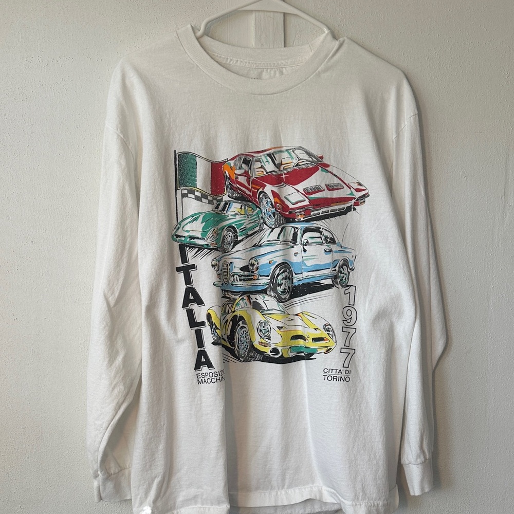 Graphic Long Sleeve Shirt with Car Design